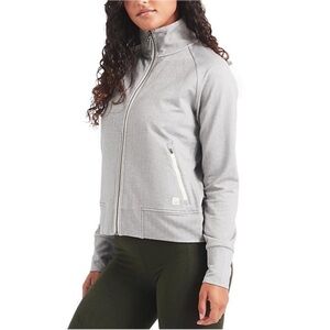 Vuori Zip Track Jacket Size Large Gray Cropped Active Workout Yoga Layering